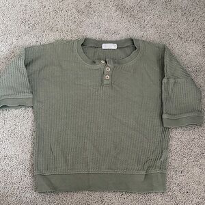 Jamie Kay green waffle shirt